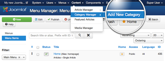 How to Create and Manage Categories in Joomla 3