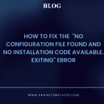 Fix "No configuration file found and no installation code available. Exiting"